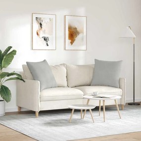 vidaXL Μαξιλάρι Καναπέ 2 pcs Ανοιχτό γκρι 80 x 80 cm ύφασμα