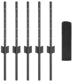 vidaXL Τεντώτο με στήριγμα Γκρι 0,4 x 10 μ Χάλυβας και PVC