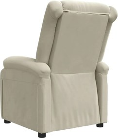 vidaXL Πολυθρόνα Ανακλινόμενη Κρεμ Βελούδινη