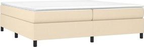 vidaXL Κρεβάτι Boxspring με Στρώμα Κρεμ 200x200 εκ. Υφασμάτινο