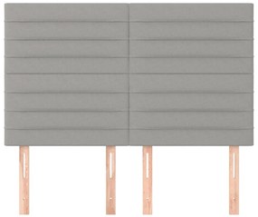 vidaXL Κεφαλάρι Ανοιχτό Γκρι 144x5x118/128 εκ. Ύφασμα