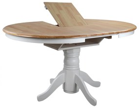 ΤΡΑΠΕΖΙ ΞΥΛΙΝΟ ΣΕ WHITE WASH ΧΡΩΜΑ Φ106(+40)x78Υ εκ.COUNTRY STYLE