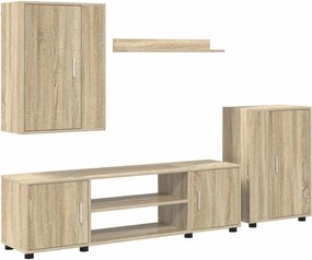 vidaXL Σετ επίπλου τηλεόρασης 4 pcs Δρύς Sonoma Επεξεργασμένο ξύλο