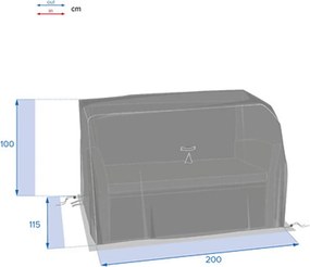 Κάλυμμα για καναπέ Hesperide - 200x115x100cm - Γκρι