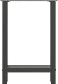 vidaXL Πόδια Τραπεζαρίας Ανθρακί 2 τεμ. 50x(72-73) εκ. Ατσάλι