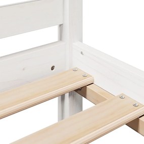 Κρεβάτι Βιβλιοθήκη Χωρίς Στρώμα 150x200 εκ Μασίφ Ξύλο Πεύκου - Λευκό