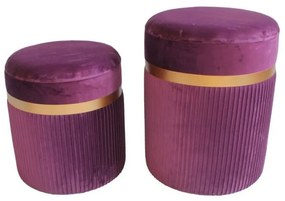 Υποπόδια DKD Home Decor πολυεστέρας MDF Βουργουνδίας (39 x 39 x 49 cm)