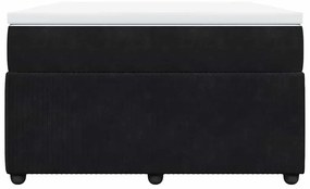 vidaXL Κρεβάτι Boxspring με Στρώμα Μαύρο 120 x 200 εκ. Βελούδινο