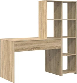 vidaXL Γραφείο Δρύς Sonoma 138,5 x 55 x 143 εκ Επεξεργασμένο ξύλο