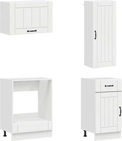 vidaXL Μονάδα κουζίνας LUCCA 8 pcs Γυαλιστερό Λευκό Επεξεργασμένο Ξύλο