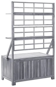 vidaXL Μπαούλο Αποθήκευσης Καφασωτό Γκρι 99x55x160 Μασίφ Ξύλο Ακακίας