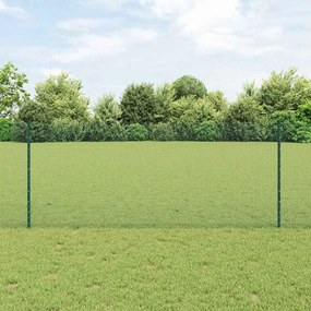 vidaXL Φράχτης με Στήλες. Πράσινο 1 x 25 m Ατσάλι