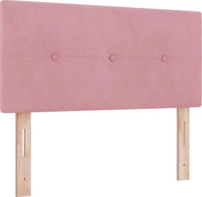 vidaXL Κρεβάτι box spring με στρώμα Ροζ 80 x 200 cm Βελούδο