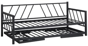 Καναπές - Κρεβάτι Remmie Μέταλλο Μαύρο 198x94x86 εκ. 94x198x86 εκ.