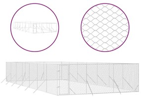 Κλουβί Σκύλου Εξωτερ. Χώρου Ασημί 6x14x2 μ. από Γαλβαν. Ατσάλι - Ασήμι