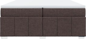 vidaXL Κρεβάτι Boxspring με Στρώμα Σκούρο Καφέ 200x200 εκ. Υφασμάτινο