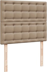 vidaXL Κρεβάτι Boxspring με Στρώμα Καπουτσίνο 120x190εκ.από Συνθ.Δέρμα