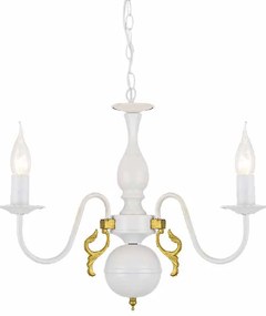 Φωτιστικό Οροφής Τρίφωτο Aca Velvet DLA12003P White Matt/ Gold Matt