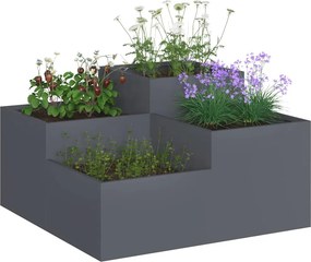 vidaXL Γλάστρα Κήπου Ανθρακί 80 x 80 x 48 εκ. Ατσάλι