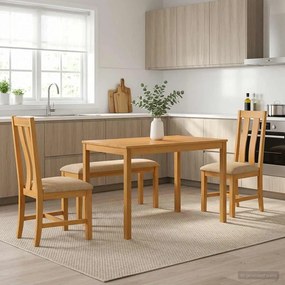 vidaXL Σετ τραπεζαρίας BERGEN 4 τμχ. Μπεζ 110 x 75 x 75 cm