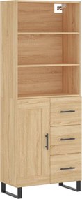 vidaXL Ντουλάπι Sonoma δρυς 69,5 x 34 x 180 εκ. από Επεξεργασμένο Ξύλο