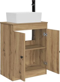 vidaXL Καθρέφτης μπάνιου με νιπτήρα Artisan Δρυς 54 x 35 x 83 εκ