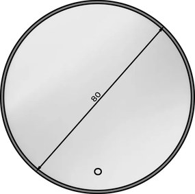 Καθρέπτης Calia A LED-Διάμετρος: 80 εκ. - 0.00Χ3.00Χ0.00cm