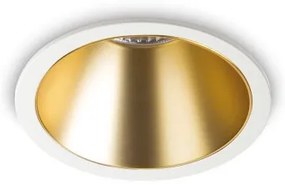 Χωνευτό Σποτ Φωτιστικό Οροφής LED 11W Λευκό-Χρυσό 3000K Φ8,5cm IP40 Trim Game 192307 Ideal Lux 192307