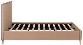 Επενδυμένο Κρεβάτι με Στρώμα INDRA Διπλό με Ύφασμα Μπέζ 160x200εκ 172x214x112 εκ.