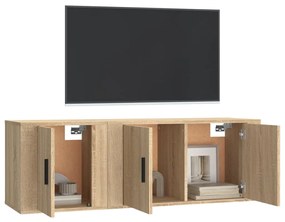 vidaXL Σετ Επίπλων Τηλεόρασης 2 Τεμαχίων Sonoma Δρυς Επεξ. Ξύλο