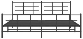 vidaXL Πλαίσιο Κρεβατιού με Κεφαλάρι&Ποδαρικό Μαύρο 200x200εκ. Μέταλλο
