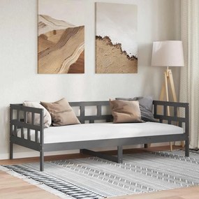 vidaXL Καναπές Κρεβάτι Γκρι 80 x 200 εκ. από Μασίφ Ξύλο Πεύκου