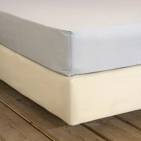 Σεντόνι Unicolors Με Λάστιχο Soft Grey Nima Single 100x232cm 100% Βαμβάκι