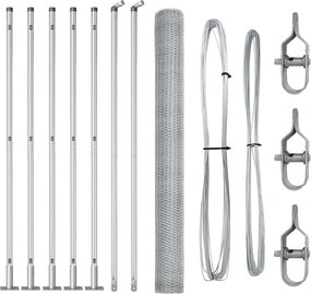 vidaXL Στύλος Περιφράξεων Ασημί 10 x 1,6 μ (13 mm πλέγμα) Ατσάλι