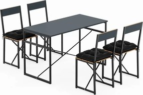 Stewehome Σετ Τραπεζιού και Καρεκλών Πεύκο / Με Μαξιλάρια / 4 Ατόμων 60x120 cm