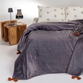 Κουβέρτα Berlin Fleece Dark Grey Melinen Υπέρδιπλo 220x240cm Πολυέστερ