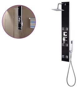 vidaXL Στήλη Ντους Υδρομασάζ Μαύρη 18 x 42,1 x 120 εκ. από Γυαλί