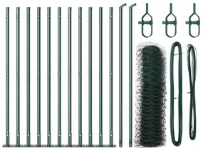 vidaXL Hexagon Fence Πράσινη 0.4x25 m Χάλυβας