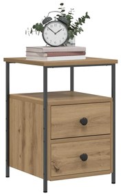 vidaXL Κομοδίνο τεχνίτης Δρυς 34x35,5x50 εκ. από Επεξεργασμένο Ξύλο