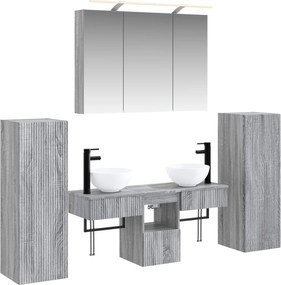 vidaXL Σετ Επίπλων Μπάνιου 6 pcs Γκρι Sonoma