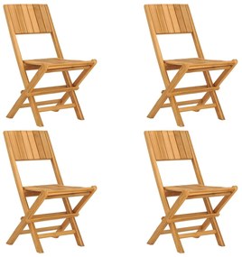 vidaXL Καρέκλες Κήπου Πτυσσόμενες 4 τεμ. 47x61x90 εκ. Μασίφ Ξύλο Teak