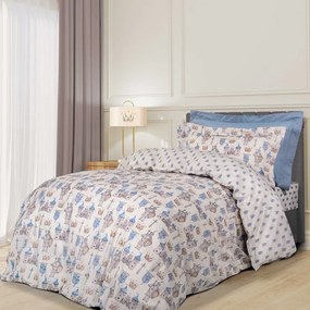 Παπλωματοθήκη Παιδική 8827 (Σετ 2τμχ) Ecru-Blue Greenwich Polo Club Single 160x240cm 100% Cotton