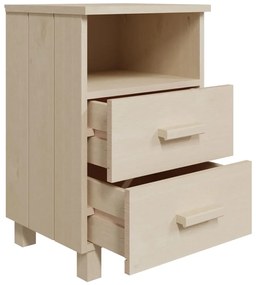 vidaXL Κομοδίνα HAMAR 2 Τεμ. Μελί 40 x 35 x 62 εκ. Μασίφ Ξύλο Πεύκου