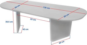 Τραπεζάκι Σαλονιού Τραβερτίνη / Καρυδί LANAS 130x65x40