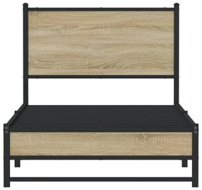 vidaXL Σκελετός Κρεβ. Χωρίς Στρώμα Sonoma Δρυς 90x200 εκ. Μεταλλικό