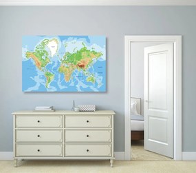 Εικόνα κλασικού παγκόσμιου χάρτη - 120x80