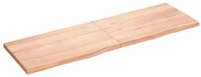 vidaXL Ράφι Τοίχου Ανοιχτό Καφέ 160x50x(2-4)εκ. Επεξ. Μασίφ Ξύλο Δρυός