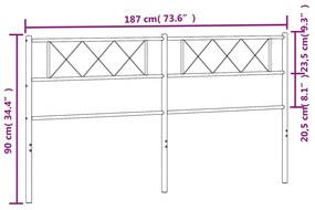 Κεφαλάρι Λευκό 180 εκ. Μεταλλικό - Λευκό