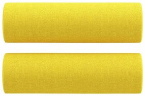vidaXL Καναπές Διθέσιος Κίτρινος 120 εκ. Υφασμάτινος Διακ. Μαξιλάρια