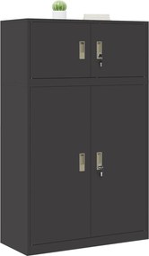 vidaXL Ντουλάπι αποθήκευσης 2 τμχ. Μαύρο 90 x 40 x 145 cm Ατσάλι